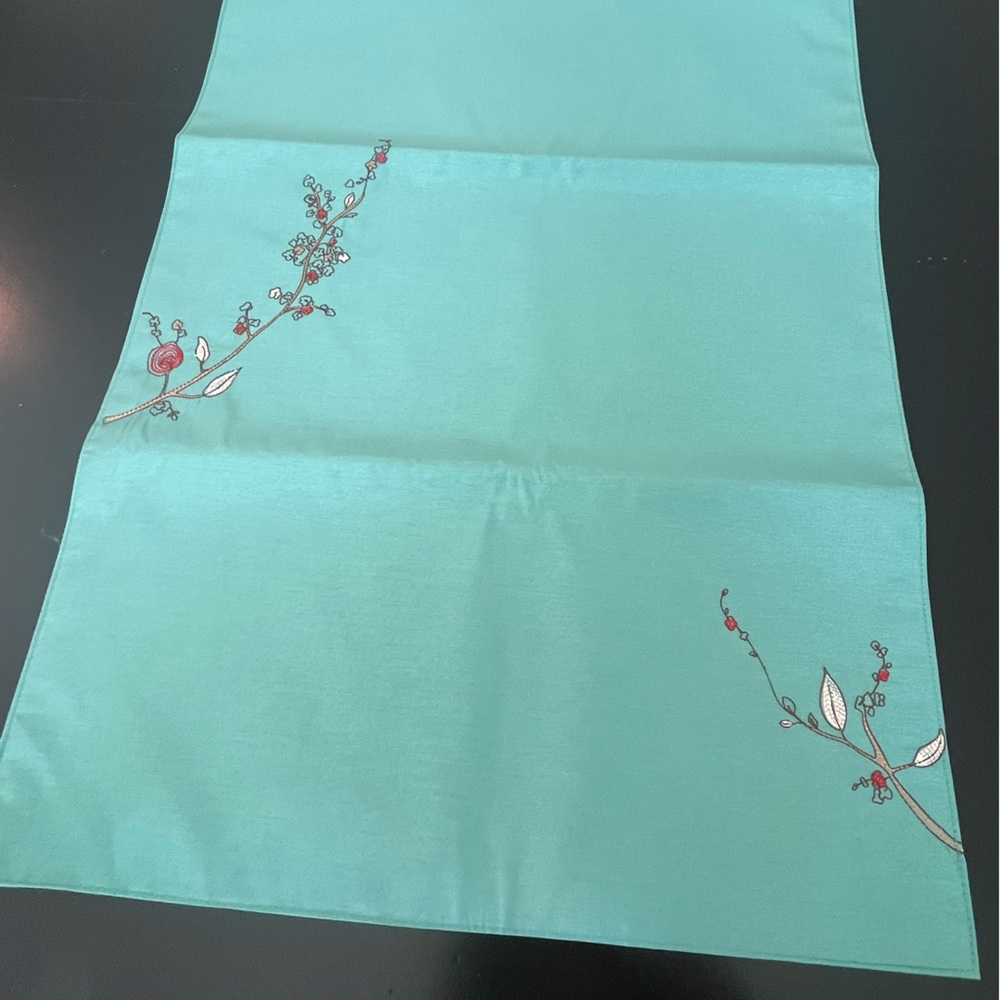NWT Lenox Chirp Turquoise Table Runner, 19x70 - Picture 11 of 13